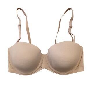 MAIDENFORM Stay Put Strapless Convertible Bra 38C Beige Nude Customized Lift NWT